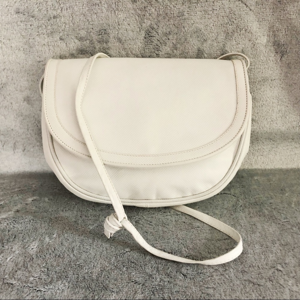 BOTTEGA VENETA White Leather Small Crescent Purse